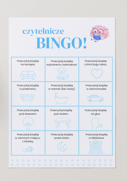 Czytelnicze BINGO – zabawa motywująca do czytani