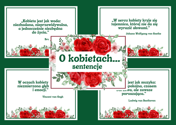 SENTENCJE o kobietach - DZIEŃ KOBIET – gazetka – biblioteka – świetlica – 16 stron – wersja 3