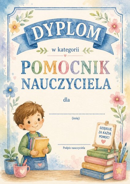 Dyplomy nagrody dla uczniów uważne kategorie