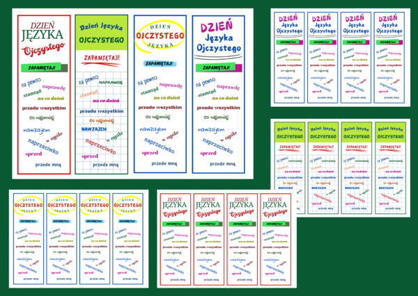 DZIEŃ JĘZYKA OJCZYSTEGO – zakładki do książek – zakładka – wersja 3