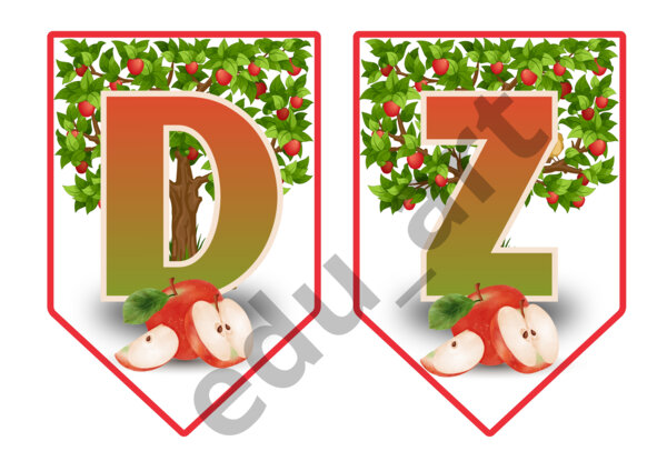 Girlanda na Dzień Jabłka – Estetyczny baner z motywem sadu i personalizowanym proporczykiem (Gotowy zestaw PDF)