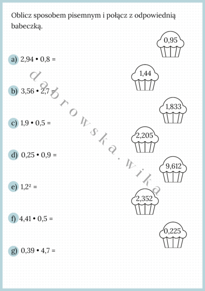 Mnożenie ułamków dziesiętnych
