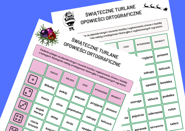 BOŻE NARODZENIE – turlane opowieści świąteczne – opowiadanie – ćwiczenia redakcyjne – ortografia