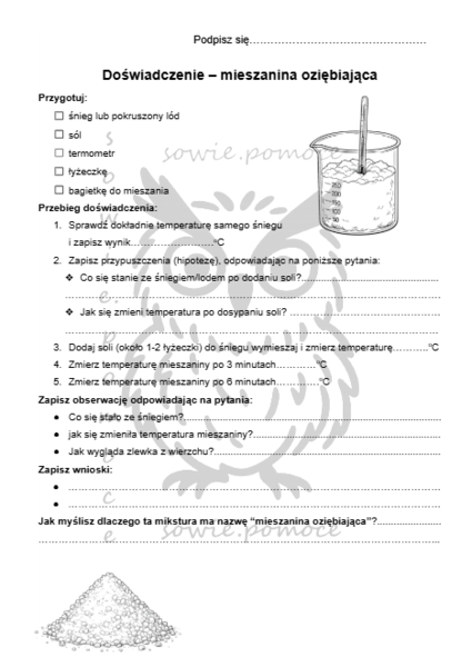 Mieszanina oziębiająca - dośw.