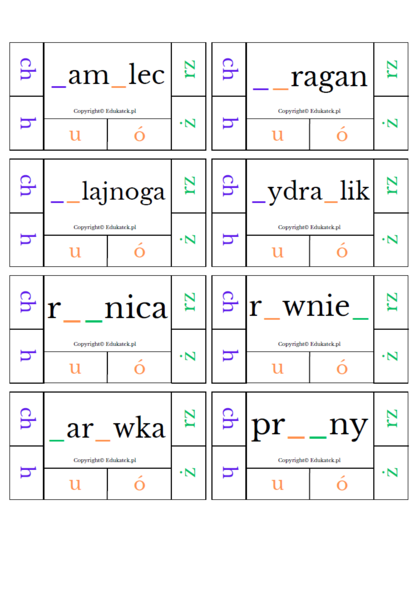 Klamerkowa ortografia - trudniejsze wyrazy
