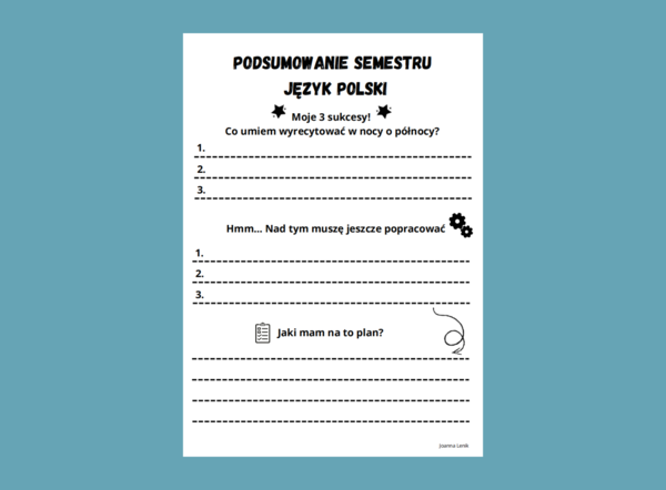Podsumowanie semestru - język polski