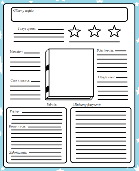 Język polski. Raport z książki (karta pracy)