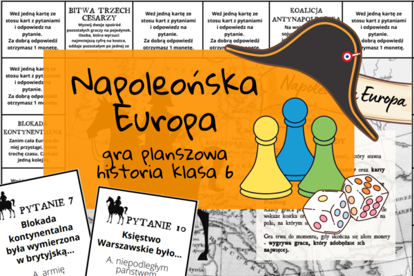 Napoleońska Europa - gra planszowa historia klasa 6