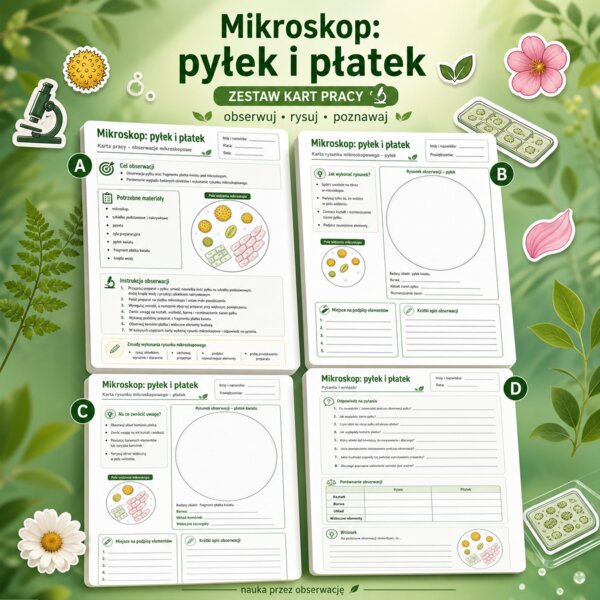 Mikroskop. Pyłek i płatek