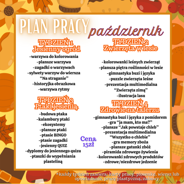 Plan pracy na październik