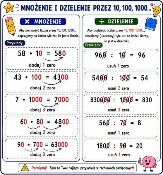 Notatka graficzna wklejka  matematyka klasa 4 SP szkoła podstawowa WSiP GWO  1.4. Mnożenie i dzielenie przez 10, 100