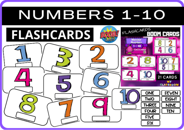 NUMBERS 1-10 - FLASHCARDS