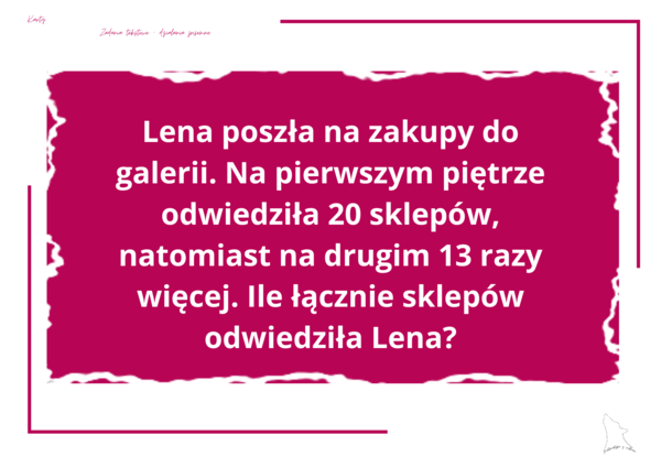 Karty z zadaniami tekstowymi (działania pisemne bez dzielenia )