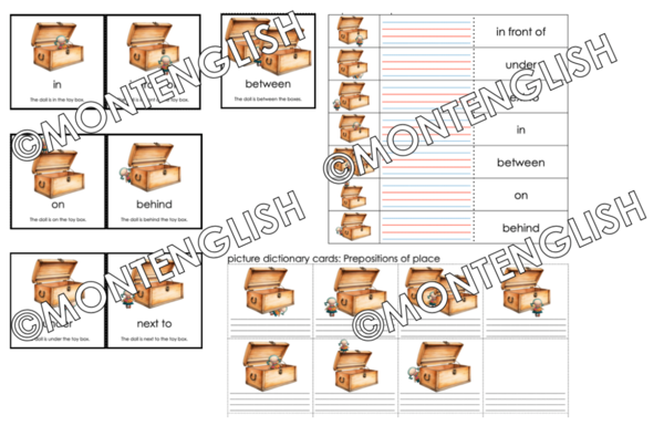 Zestaw kart obrazkowych: PREPOSITIONS OF PLACE