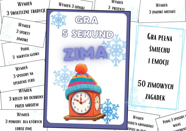 50 Zimowych Haseł do Gry 5 Sekund - Gotowy Zestaw