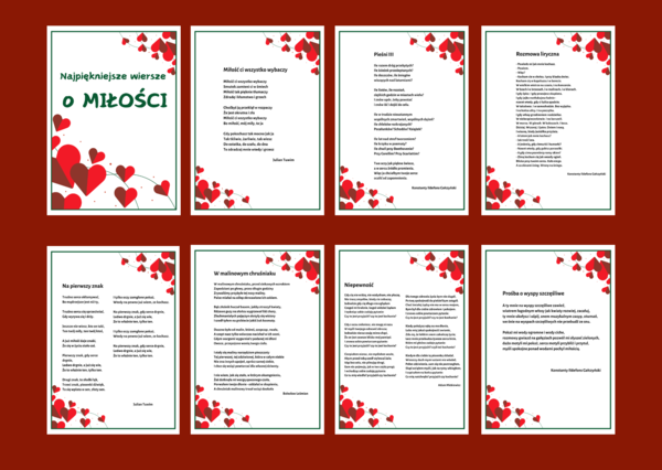 WALENTYNKI – DZIEŃ KOBIET - miłość - biblioteka – świetlica – WIERSZE – GAZETKA – 20 stron - wersja 3