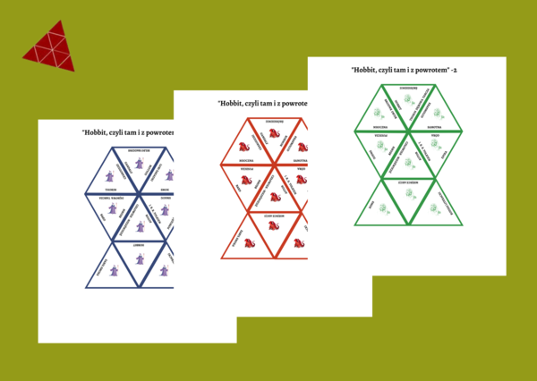 "HOBBIT, CZYLI TAM I Z POWROTEM" - trimino 9 elementów