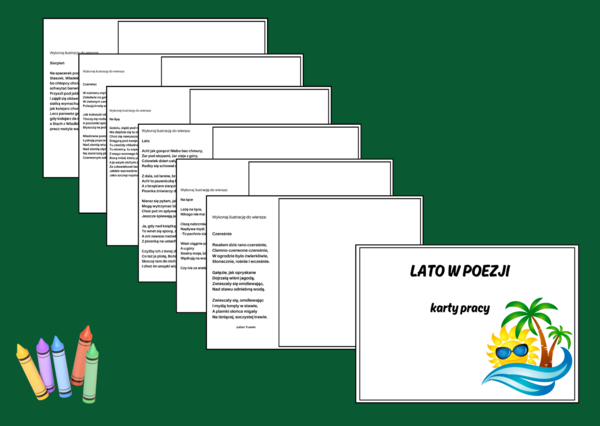 LATO – WIERSZE – karty pracy – karta pracy – biblioteka – świetlica