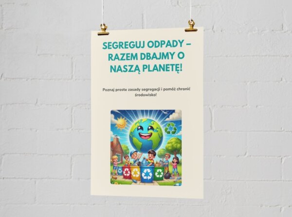 Plakat o segregacji śmieci i recyklingu