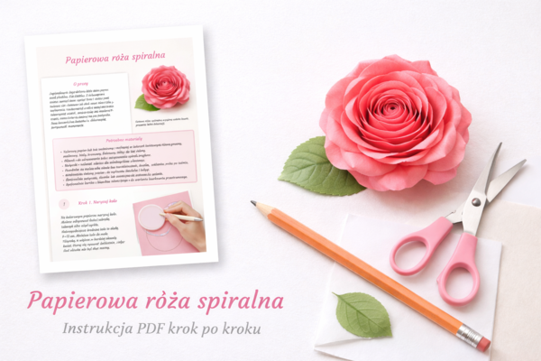 Papierowa róża spiralna [Instrukcja]