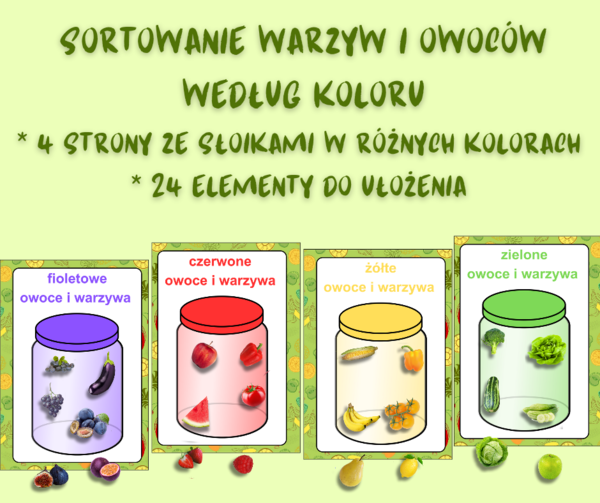Sortowanie warzyw i owoców według koloru