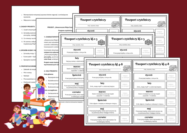 📚 Noworoczna Misja Czytelnicza - PROJEKT - biblioteka - język polski - zajęcia z wychowawcą - klasy 1- 3 oraz  4-8
