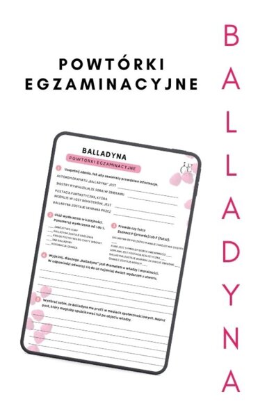 Balladyna- zadania do lektury