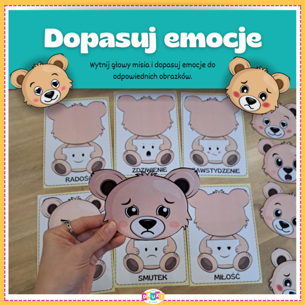 Dopasuj emocje - Dzień Misia