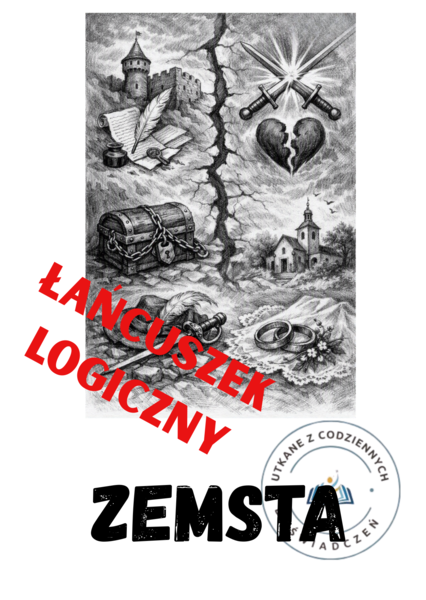 Karta pracy: 5 kroków do sedna – łańcuszek logiczny („Zemsta”