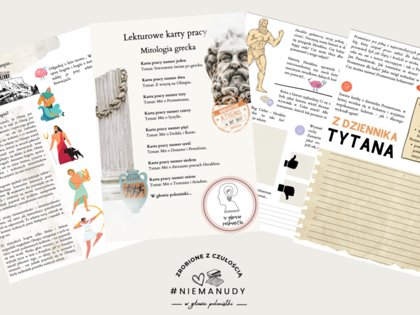 "Mitologia grecka" lekturowe karty pracy