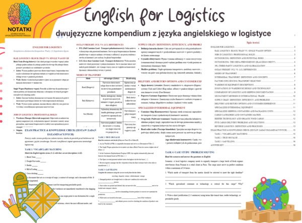 English for Logistics – Akademickie Kompendium Wiedzy & Egzaminacyjny Zestaw Zadań (PDF)