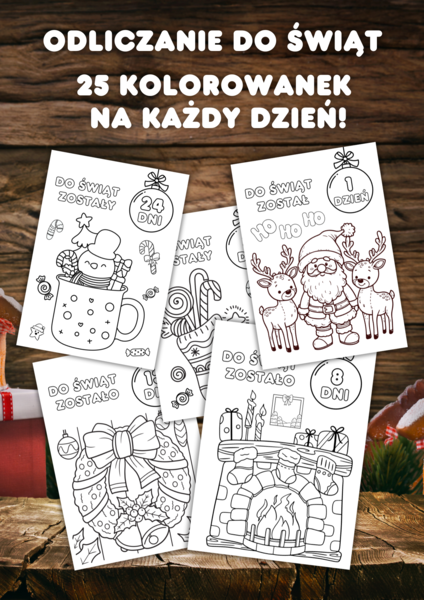 ODLICZANIE DO ŚWIĄT BOŻEGO NARODZENIA - KOLOROWANKI DLA DZIECI KSIĄŻECZKA