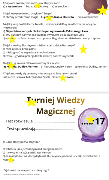 Harry Potter Turniej Wiedzy Magicznej
