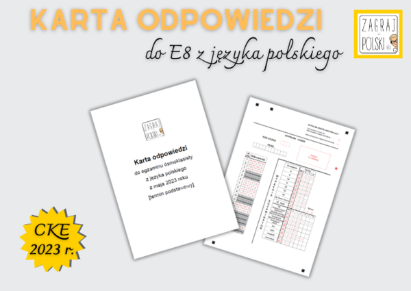 Karta odpowiedzi do egzaminu ósmoklasisty z języka polskiego w 2023 r.