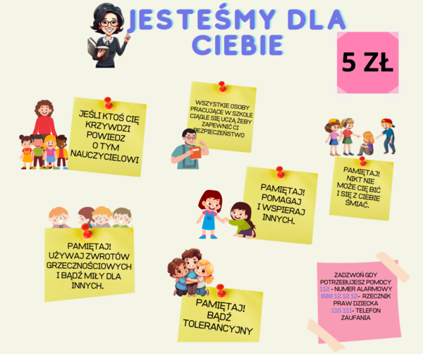 Jesteśmy dla Ciebie- gazetka o bezpieczeństwie w szkole