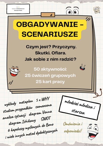 Obgadywanie – scenariusze. 50 aktywności: 25 ćwiczeń grupowych i 25 kart pracy dla młodzieży 10–18 lat