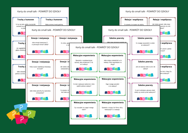 Karty Small Talk – POWRÓT DO SZKOŁY po wakacjach (klasy 4–8) - TUS