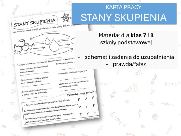 Fizyka 7 i 8. Karta pracy. STANY SKUPIENIA. Termodynamika.