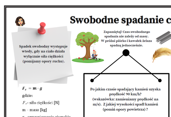 Fizyka kl.7 (SP) Temat: Swobodne spadanie ciał. (karta wykropkowana do uzupełnienia)
