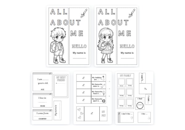 Lapbook „All about me” dla klasy 2 i 3 - po angielsku (pdf)