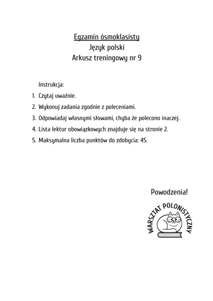 Egzamin ósmoklasisty / przykładowy arkusz nr 9: Mały Książę, recykling, ogłoszenie