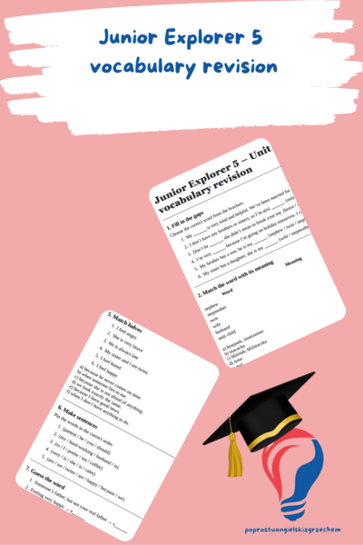 Junior Explorer 5 – Unit 2 – vocabulary revision