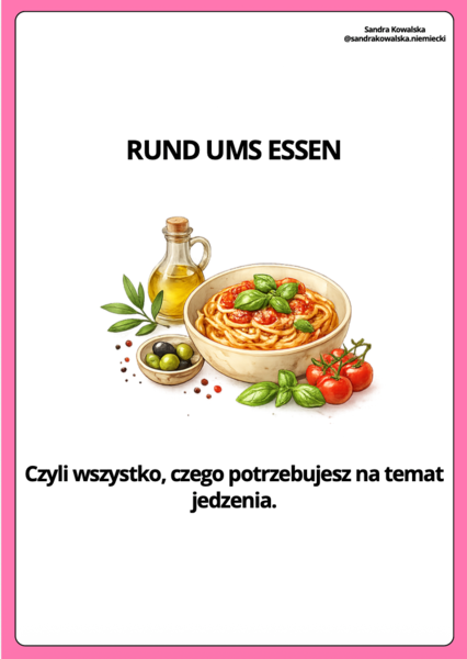 Rund ums Essen - czyli wszystko, czego potrzebujesz na temat jedzenia po niemiecku.