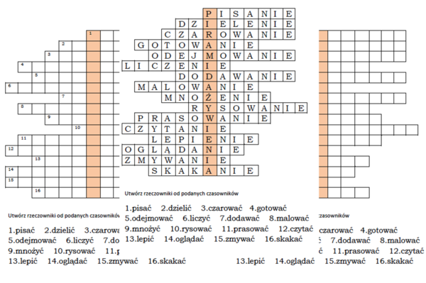 Logogryf dla klasy 2 z hasłem Piramida żywienia