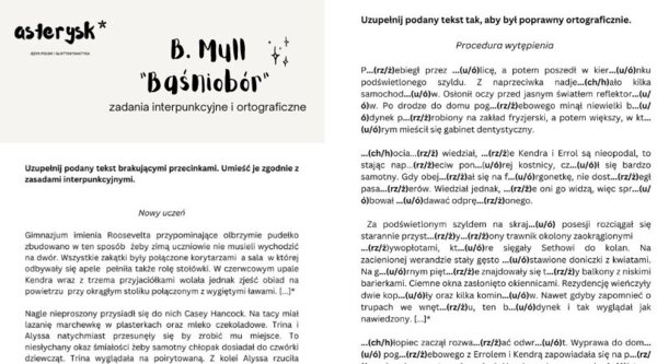 B. Mull "Baśniobór" - zadania interpunkcyjne i ortograficzne