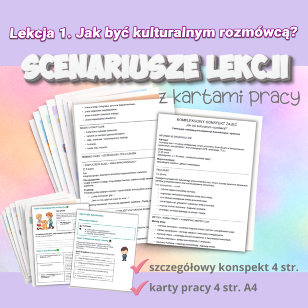 Scenariusz zajęć z kartami pracy: Lekcja 1. Jak być kulturalnym rozmówcą?