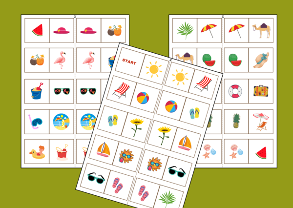 WAKACJE - lato – domino obrazkowe