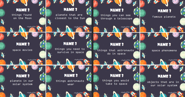 Space (kosmos) gra Name 3 /40 kart