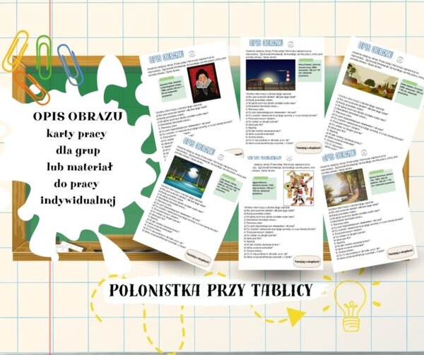 Karty pracy do analizy obrazu, opis obrazu, opis reprodukcji