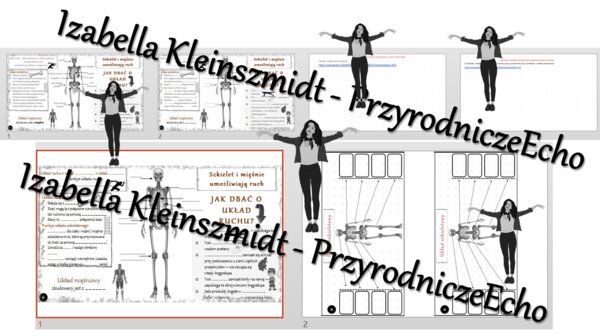 Kompletny zestaw na jedną lekcję „ Szkielet i mięśnie umożliwiają ruch” – sketchnotka + karty pracy w power point + gratisowy link do prezentacji multimedialnej niekomercyjnej + gratisowy link do lekcji multimedialnej niekomercyjnej również wykonanej w g